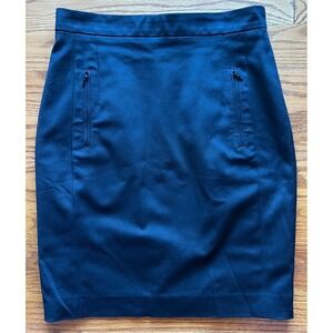 Akris Bergdorf Goodman Women's Skirt Black Career Business Straight Pockets Sz 6